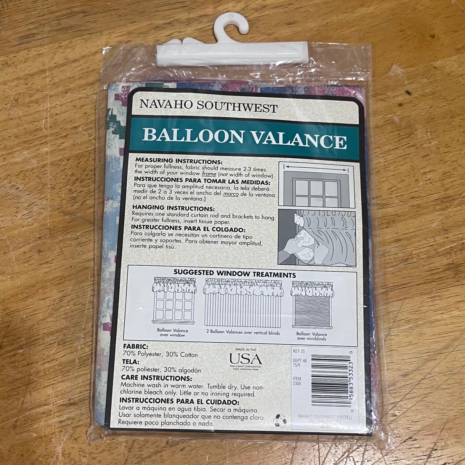 Vtg Navaho Southwest Balloon Valance 60×16 Multi Pastel Boho Western Made in USA
