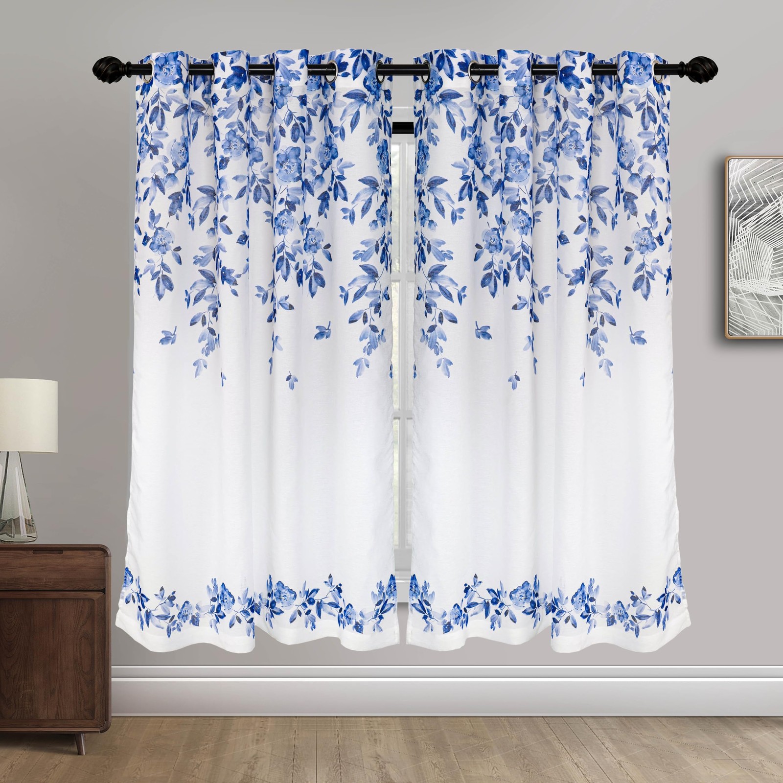 Light Filtering Window Panel Set, Pair – Floral Print, Beautiful, Modern, Ele…