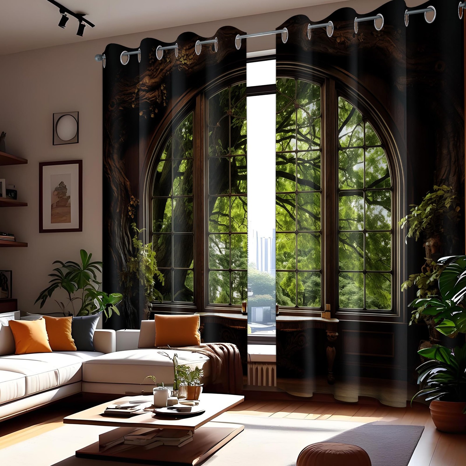 Forest Landscape Patterned Blackout Curtains Spring Nature Scene Mountain Gro…