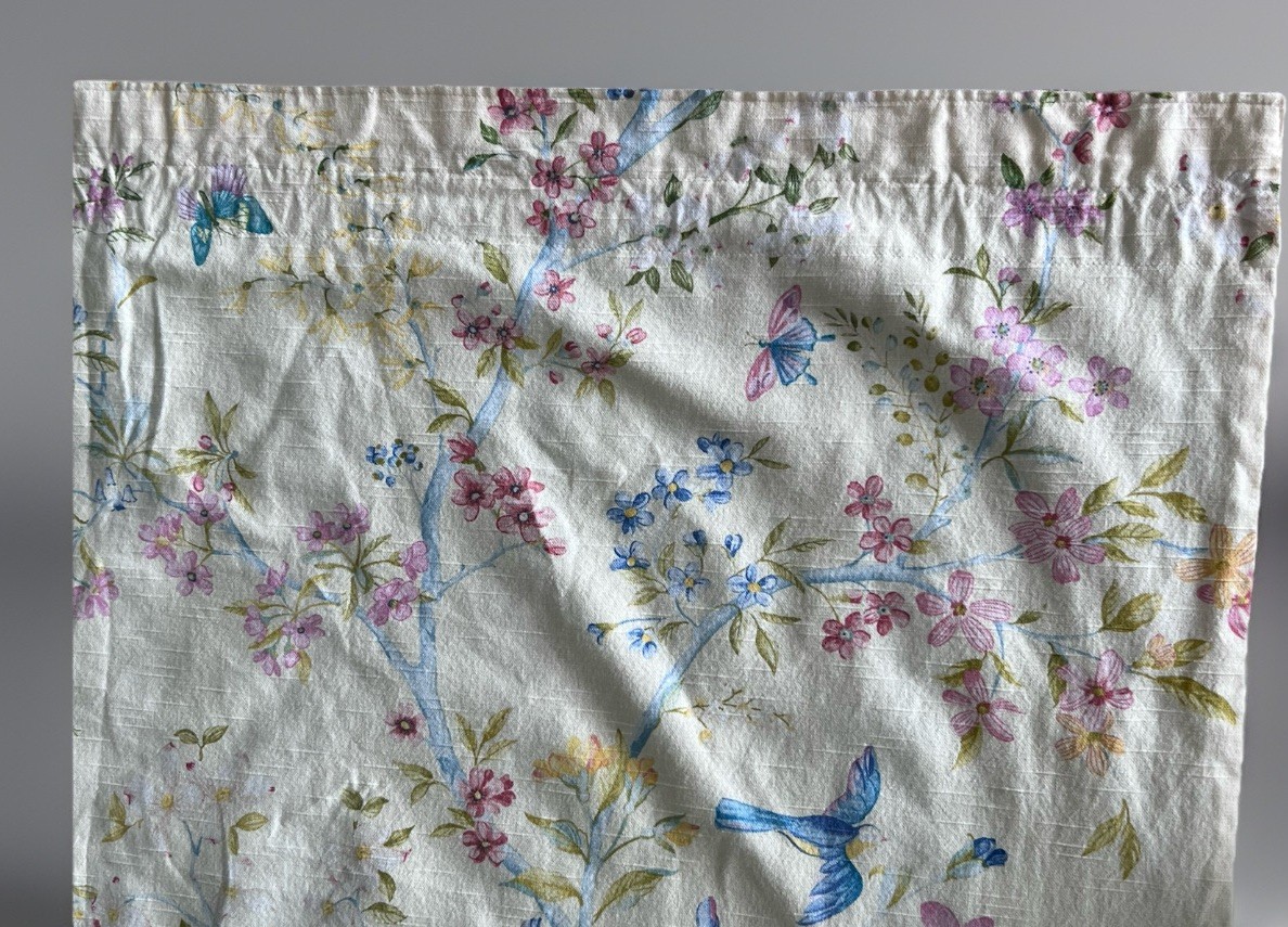 Vintage Waverly SPRING MORNING Birds Custom Lined ONE Curtain Drape Panel 50×72
