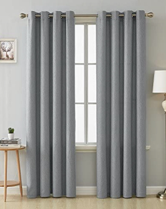 New Deconovo Decorative Faux Linen Textured Top Grommet 2 panels 52×84