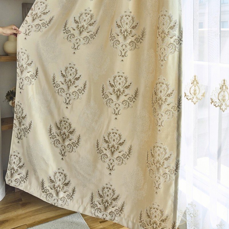 Custom jacquard high precision fabric coffee cloth curtain valance drape C2131