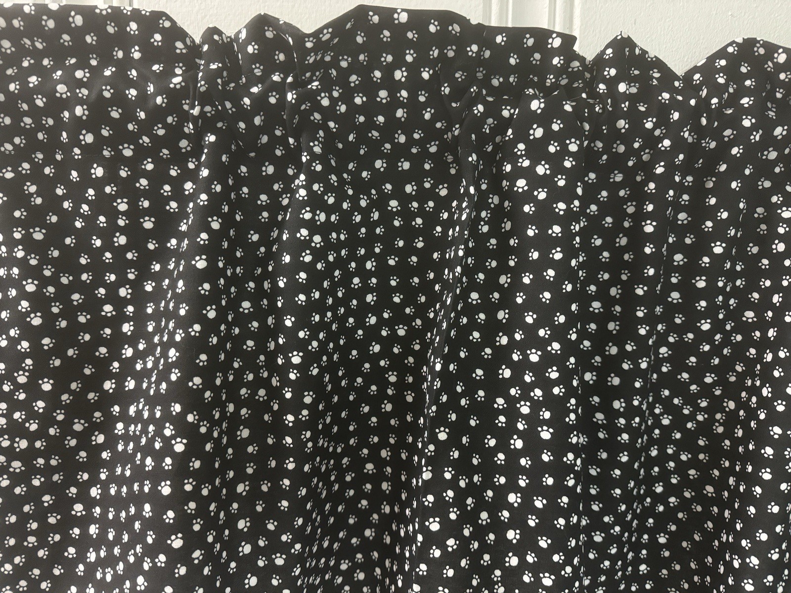 Made to Order Custom VALANCE CURTAIN Dog Paw Prints kitchen Cat Spring Curtains