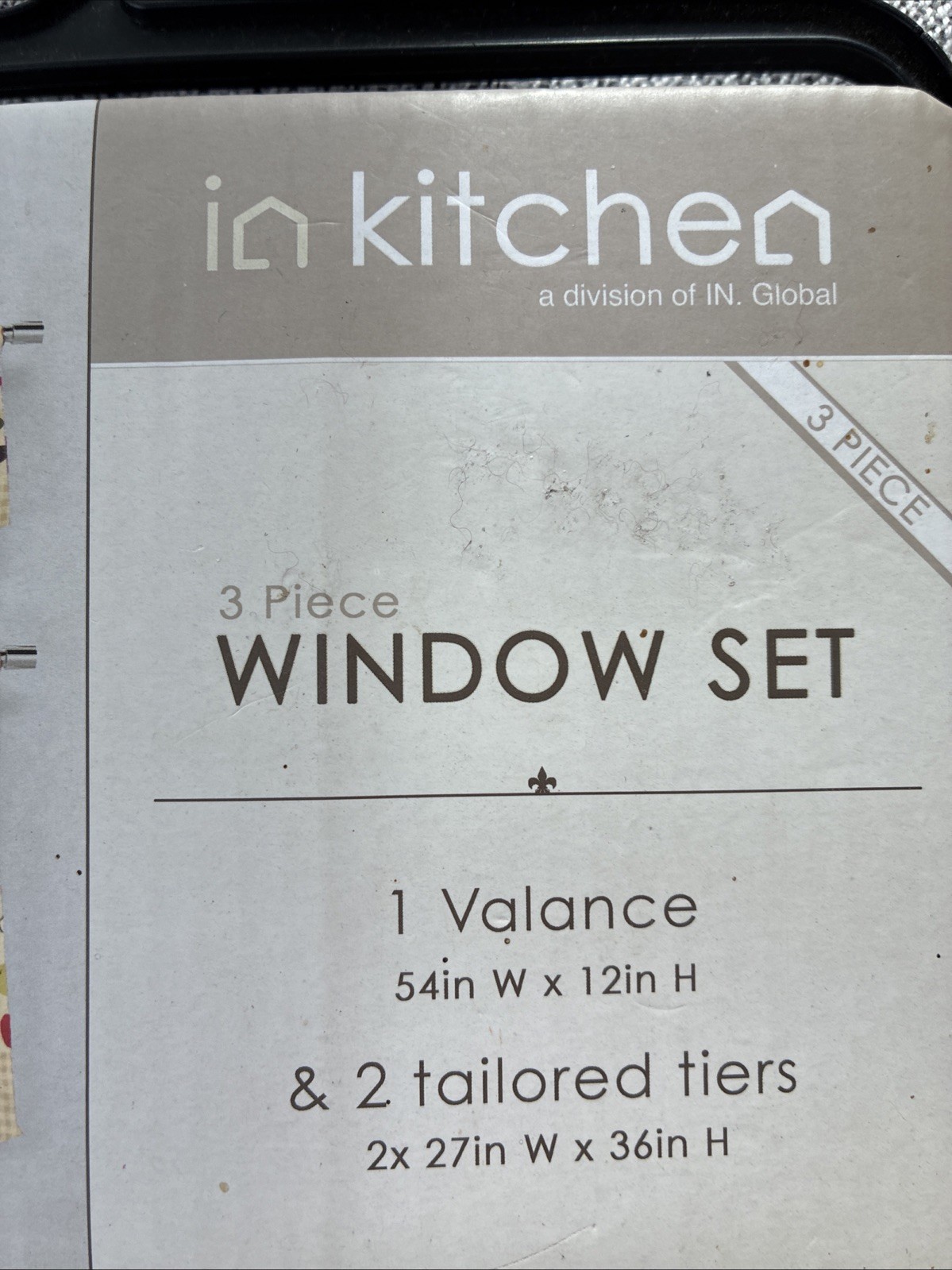 IN Kitchen Brand Veggie Harvest 3- Piece Window Set-Valance & 2 Tailored Panels