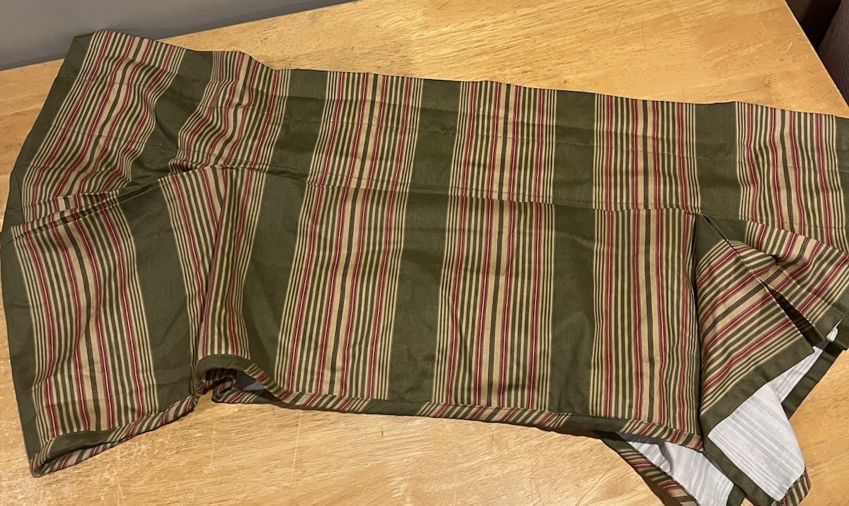 WAVERLY Classics Sweetwater Stripe Olive Green Amanda Curtain Valance 80×17″