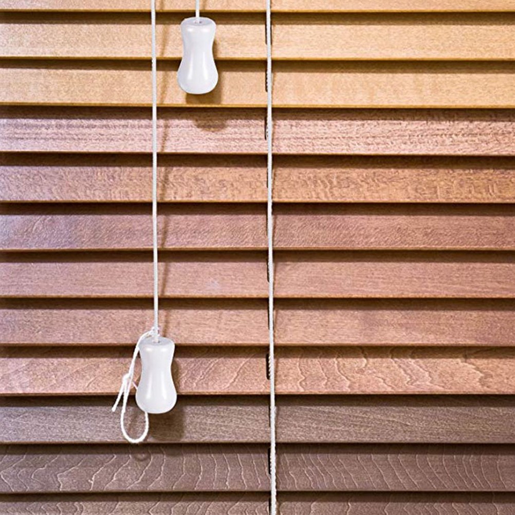 16 Pcs Window Blind Pull Cord Knobs Wood Cord Tassels Hanging Pulls For Curtain