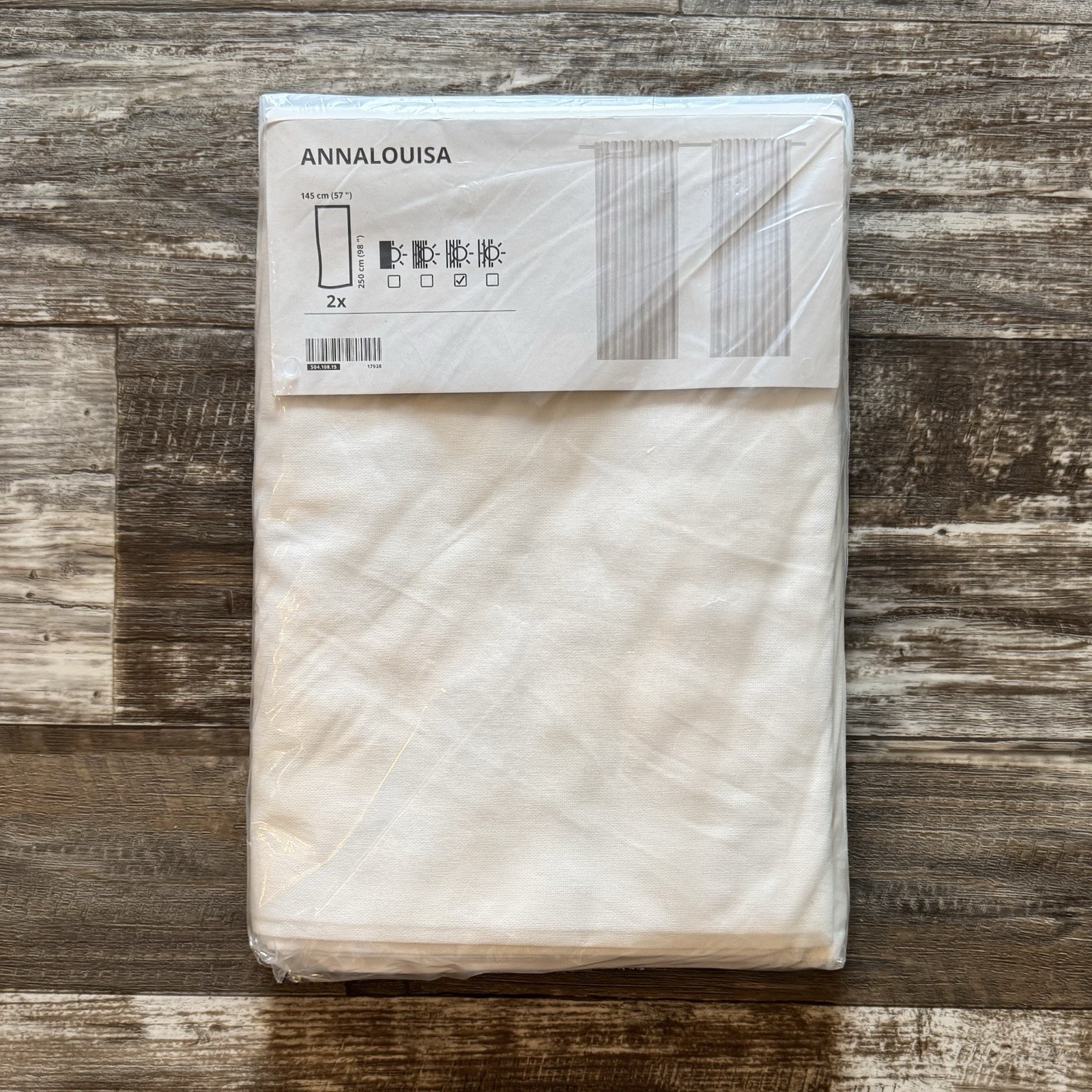 IKEA ANNALOUISA Curtains White (2 Panels)