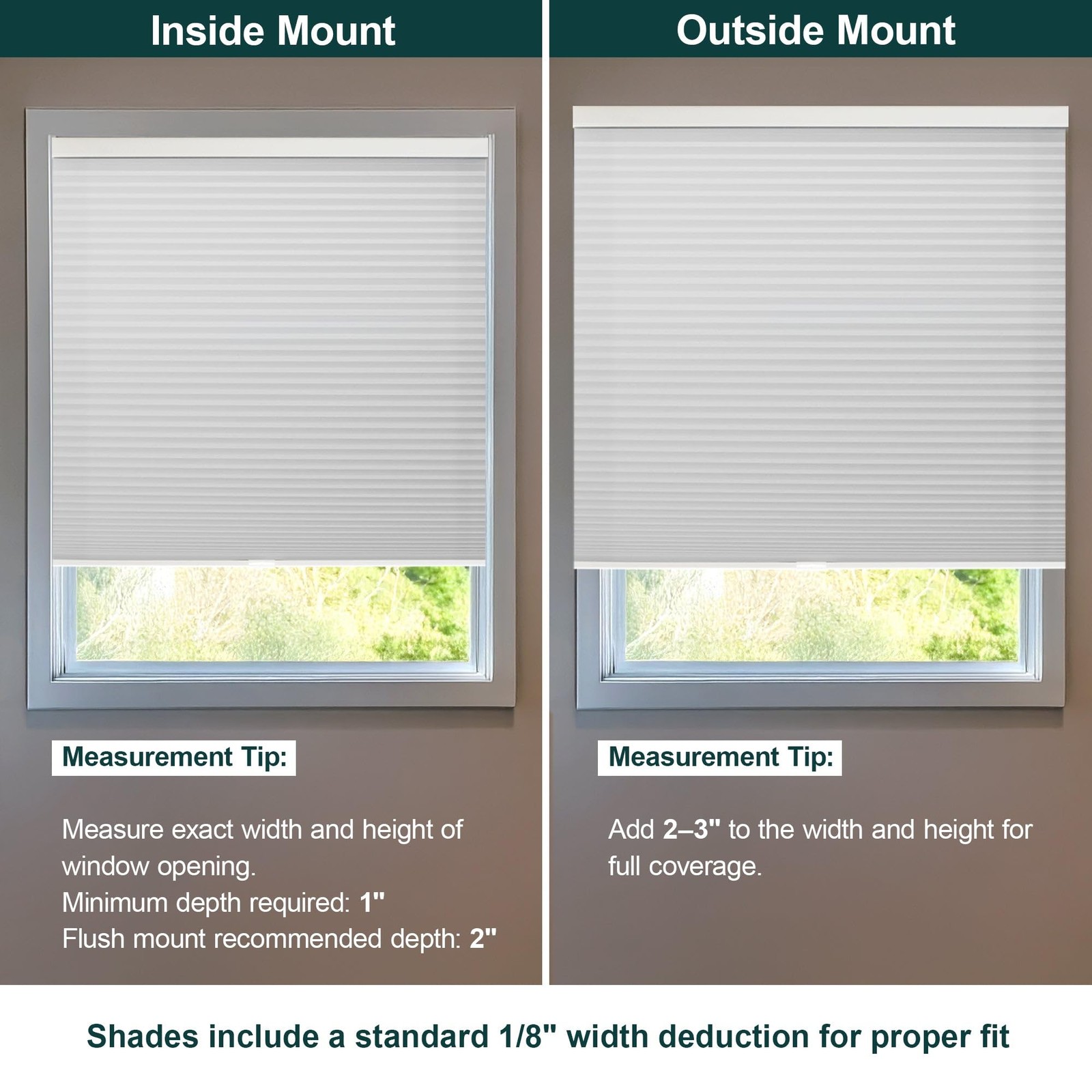Cellular Shades – Cordless Honeycomb Blinds, Blackout or Light Filtering Wind…