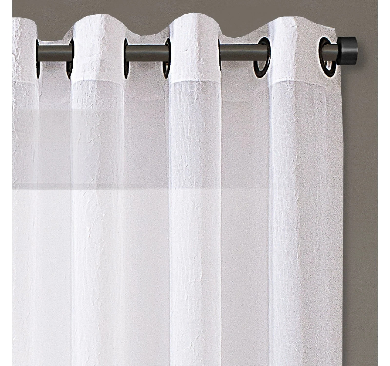 Regal Home Sheer Crushed Voile Grommet Top Single Curtain Panel – Choose Options