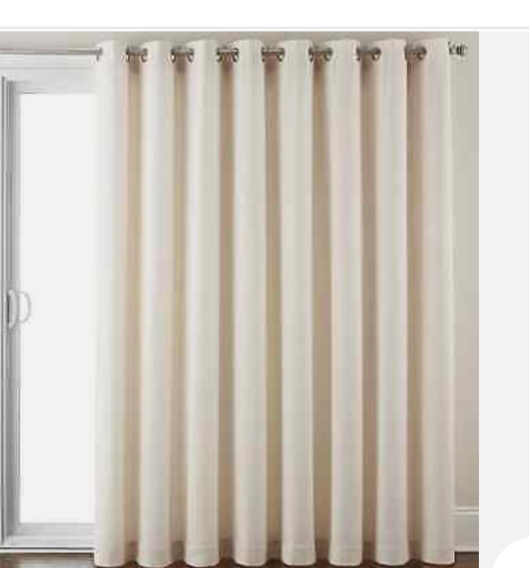 Liz Claiborne Grommet Top IVORY Single Patio Door Curtai 100×84 in