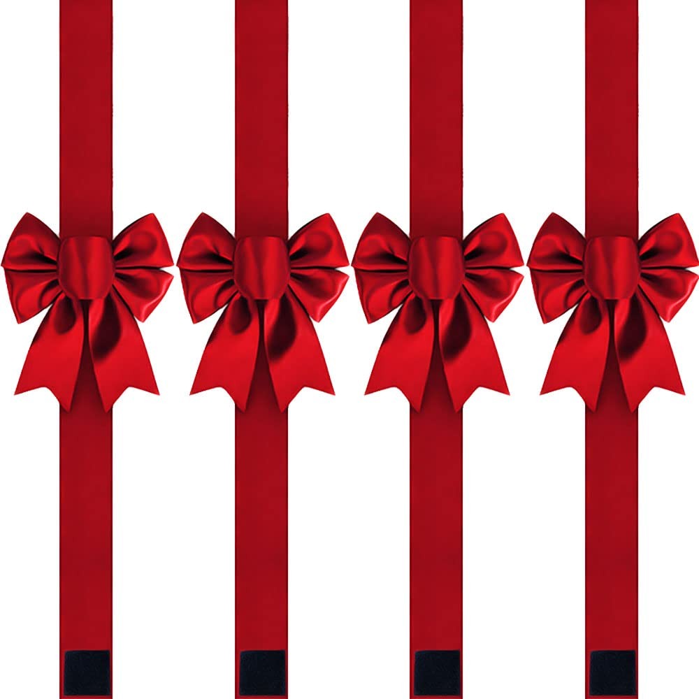 Christmas Cabinet Bows Festive Ribbons Large X-Mas Door Ribbon Party Decorati…