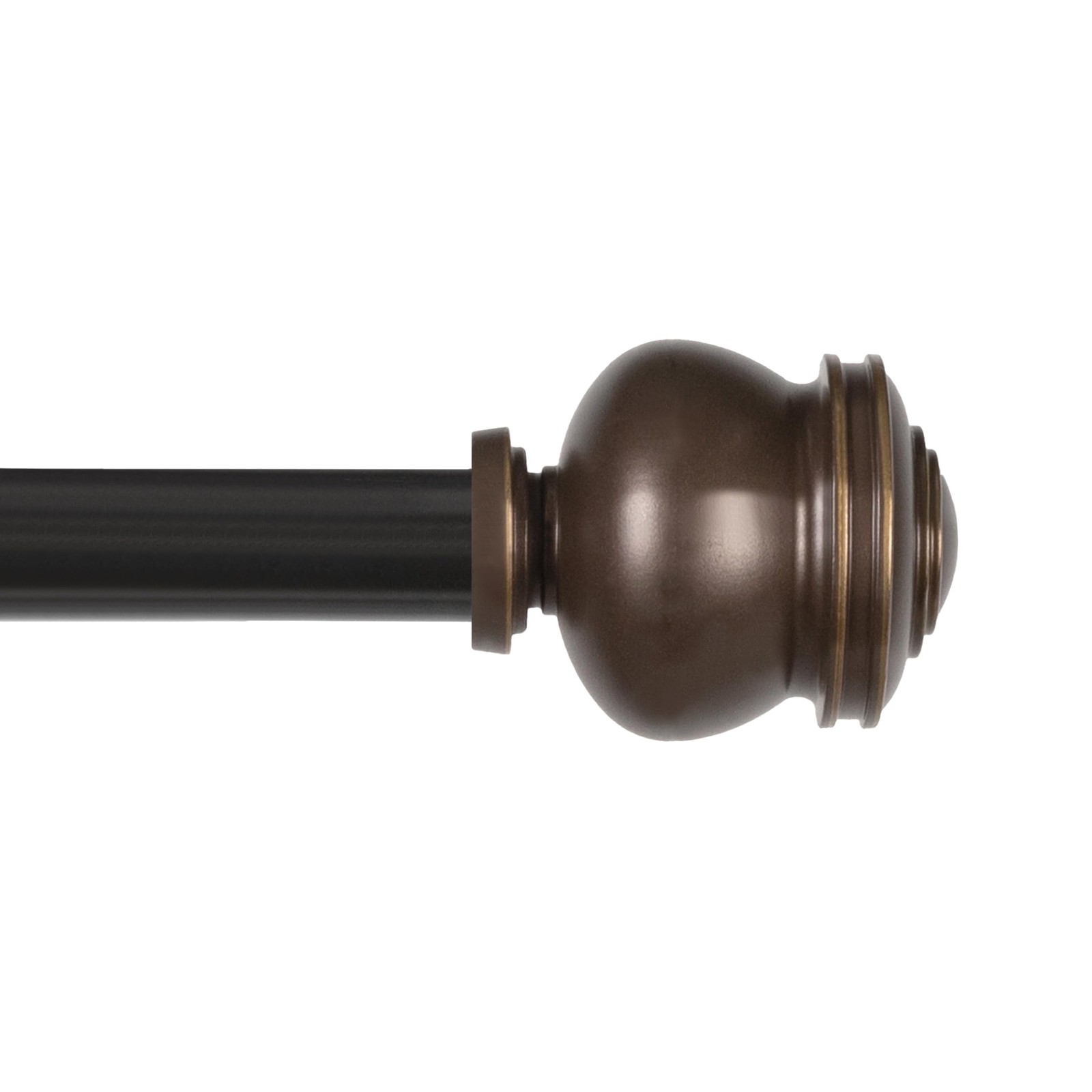 Glendale Knob Window Curtain Rod, Adjustable 48-86 Inch, Oil Rubbed Bronze