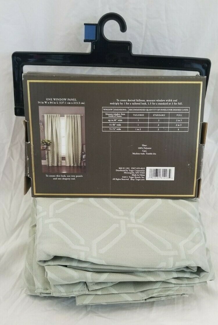 2 Fieldcrest Green Icon Window Panels (1 pair) 108″ x 84″ NIP