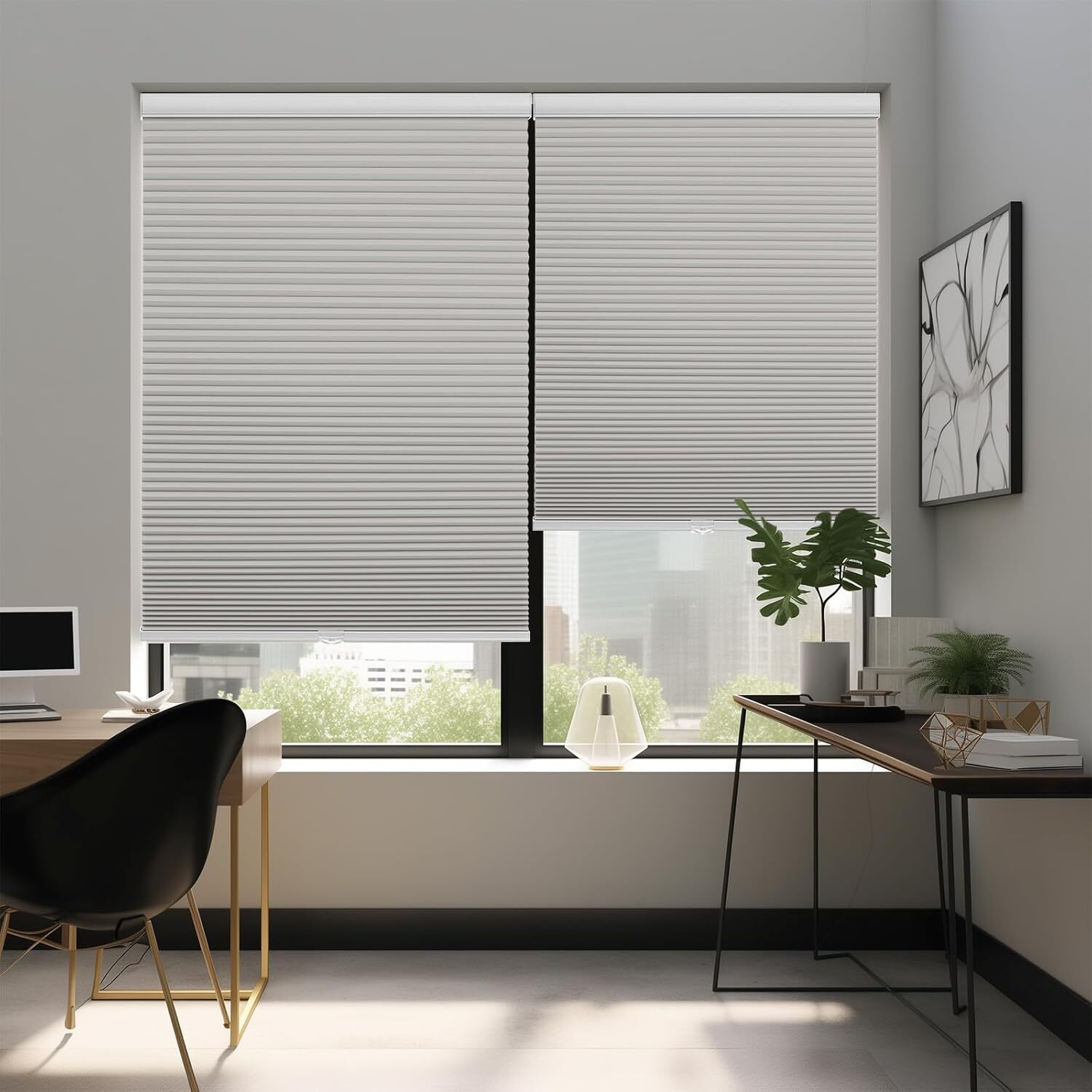 Changshade CUSTOM 38mm Honeycomb Blackout Window Blinds Cordless Cellular Shades
