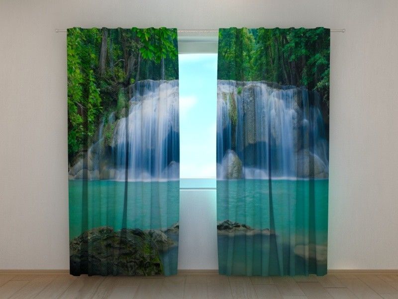 Curtain White Waterfall Wellmira Custom Made 3D Printed Nature Green Bedroom