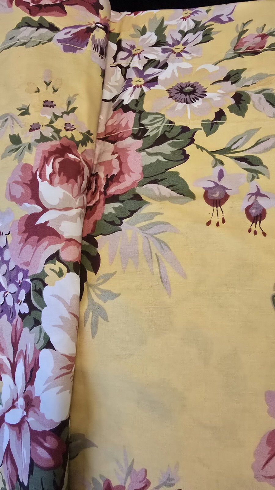 Ralph Lauren Sophie Brooke Yellow Floral Valance Window Treatment 82×17 New