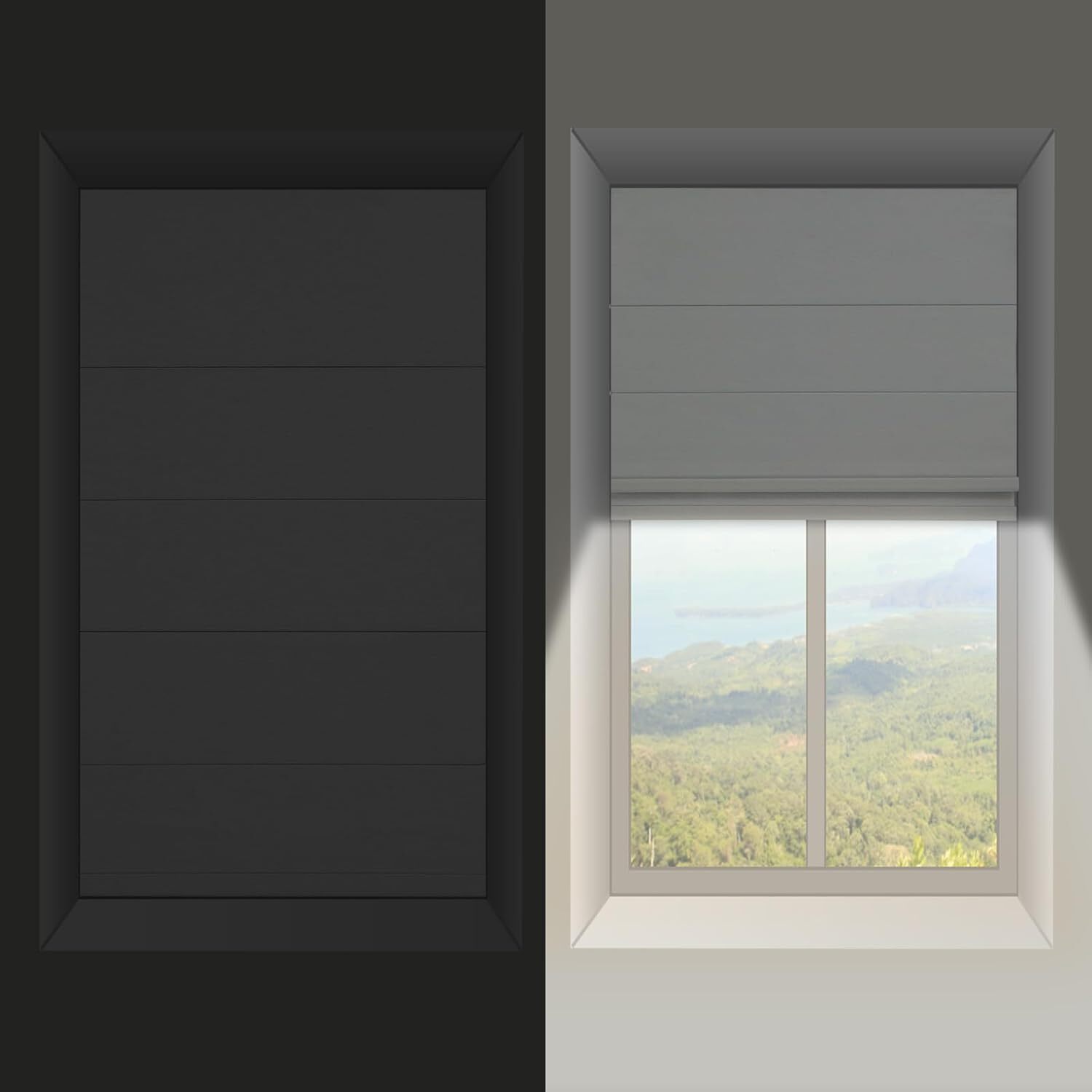 Changshade Blackout Cordless No Drill No Tools Roman Blinds Window Shades