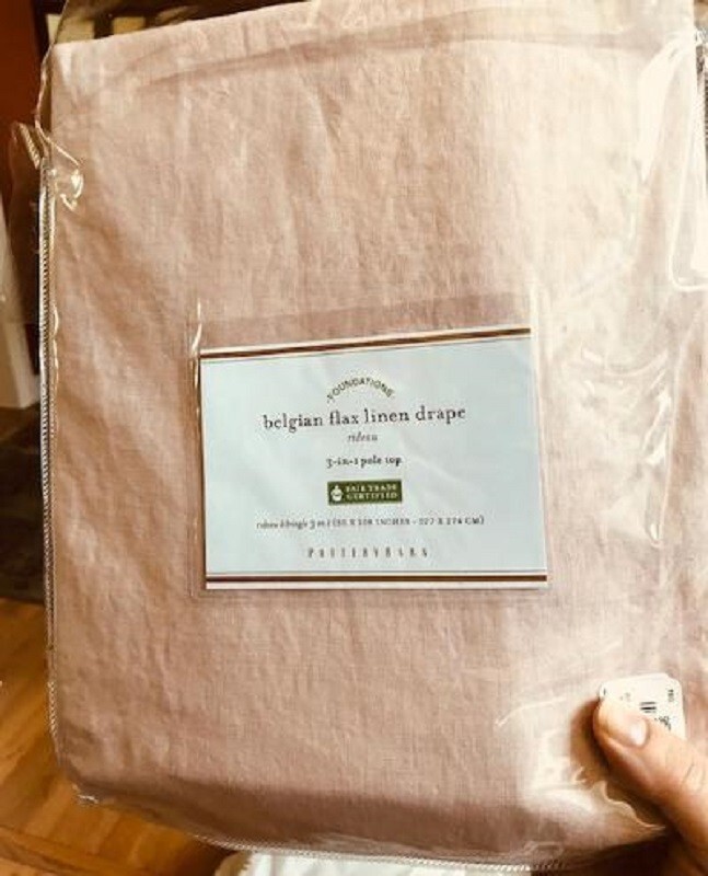 Pottery Barn Belgian Flax Linen Drapes Set 2 Soft Rose 50x 84 Pair New 🦩