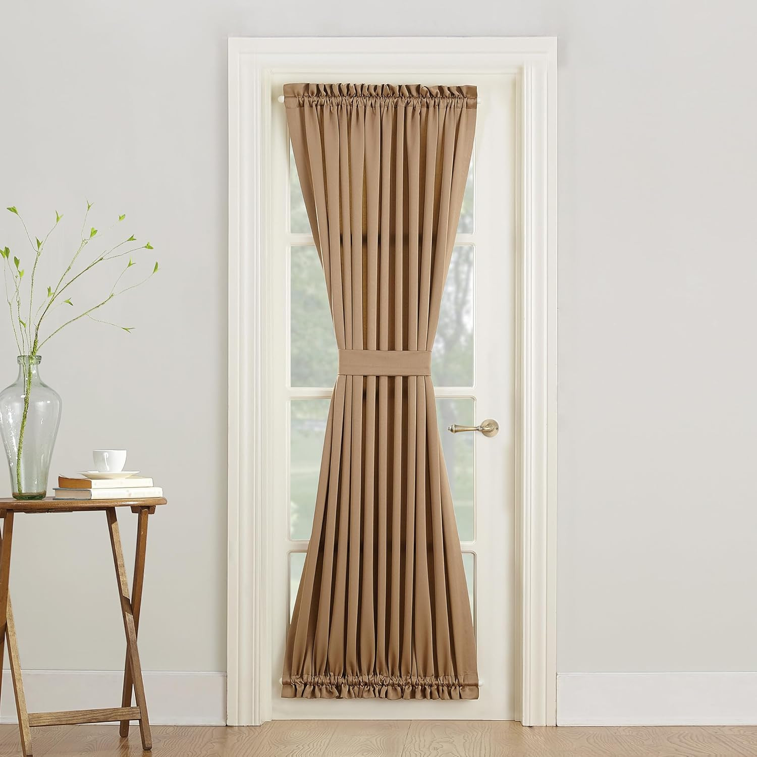 Barrow Energy Efficient Rod Pocket Door Curtain Panel, 54″ x 72″, Taupe