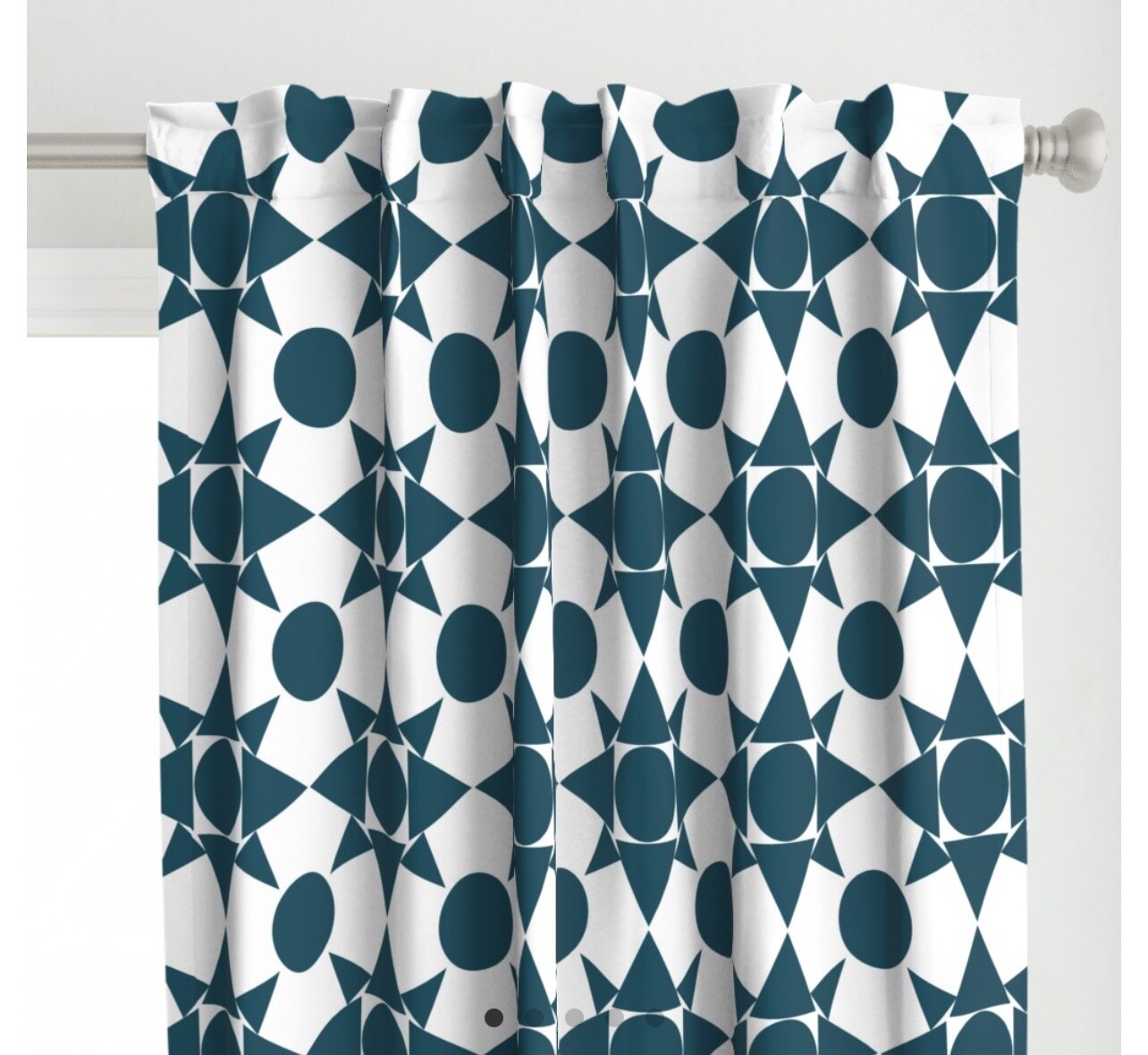 New spoonflower curtain large sun dark teal on white 50 x 96in 2 panels