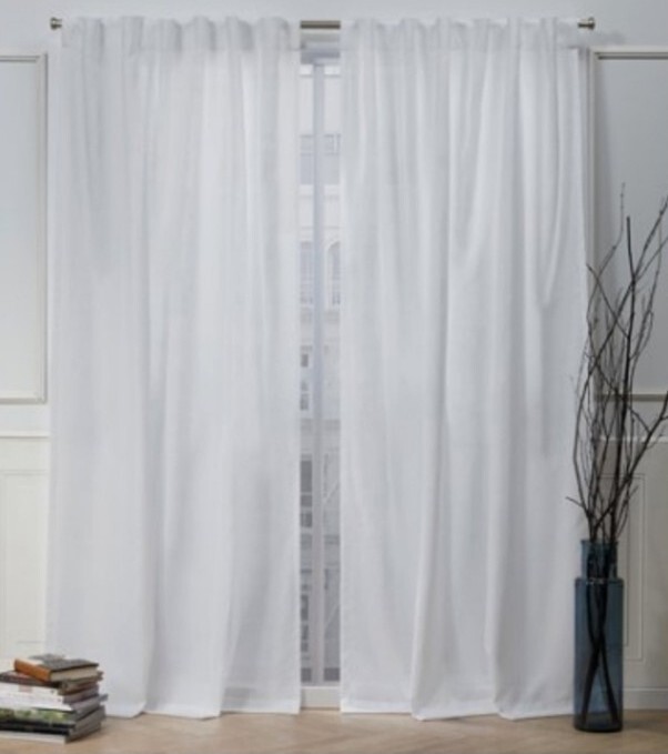 Nicole Miller Faux Linen Slub Textured Hidden Tab Top Curtain Panel Pair 54×96