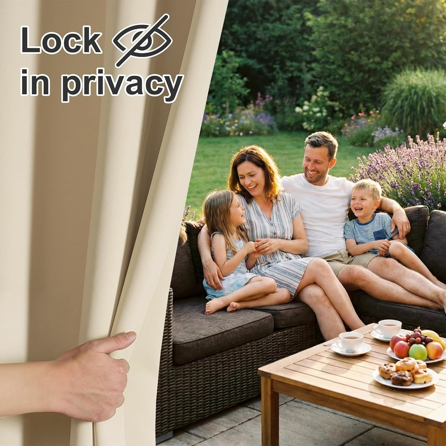 Extra Wide Outdoor Curtains for Patio Waterproof Heavy Duty Thermal Insulated in