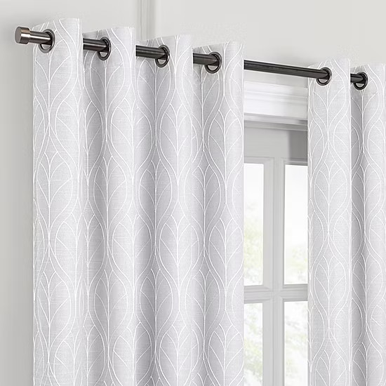 Fieldcrest Heritage Allegria Grommet Top Energy Saving Embroidered 100% Blackout