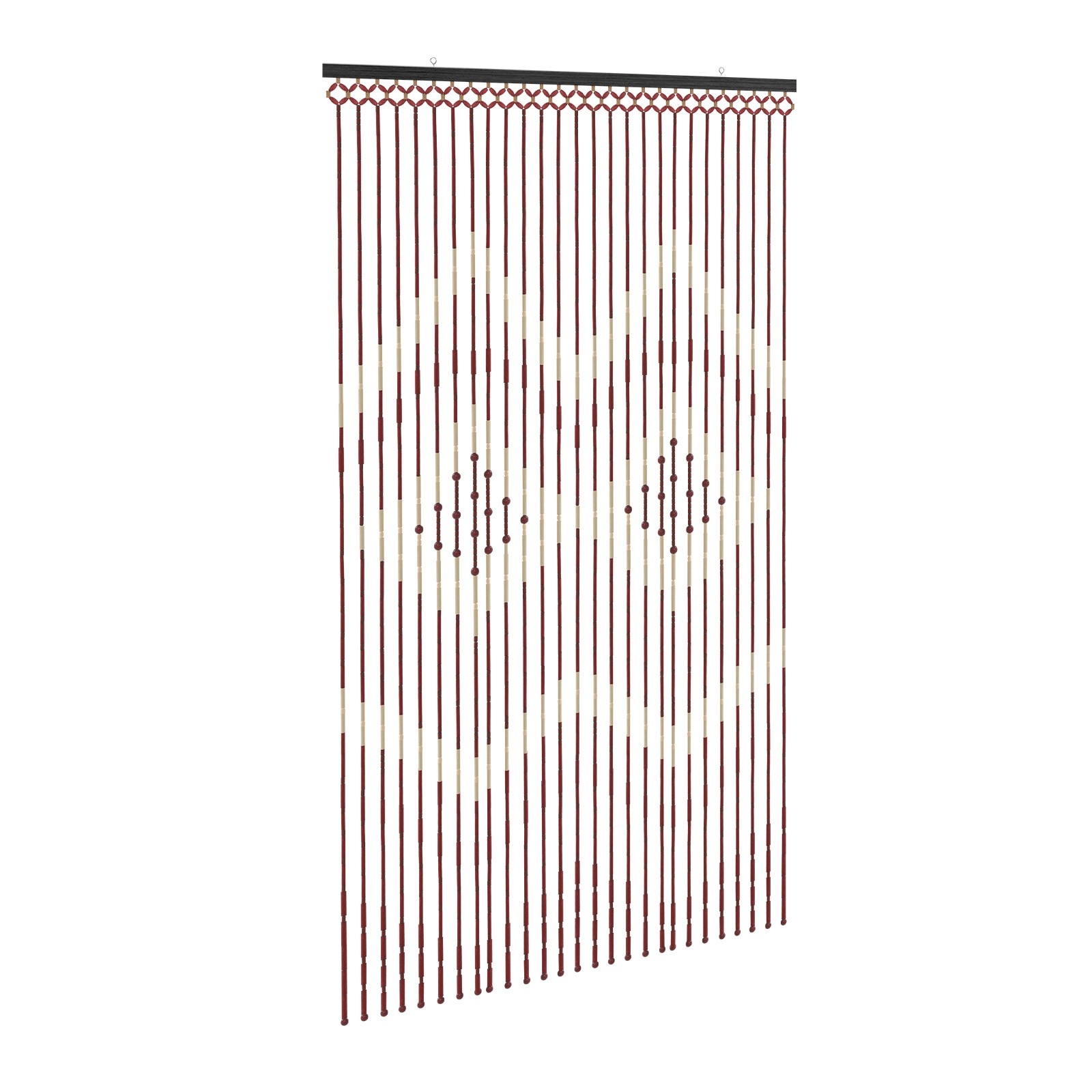 Natural Wood and Bamboo Beaded Curtain Fly Screen Porch Doorway For Bath Bedroom