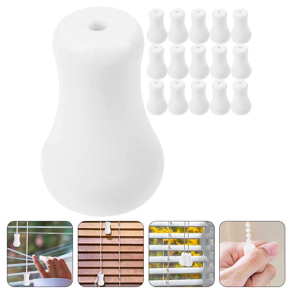16 Pcs Window Blind Pull Cord Knobs Wood Cord Tassels Hanging Pulls For Curtain