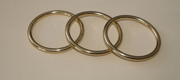 Brass Gloss Curtain Rings for 28mm 30mm and 35mm with Sliding Insert and FLH
