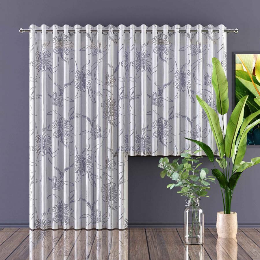 Ready made curtain white curtains set curtain panel curtain with perforated strip eyelets W&S