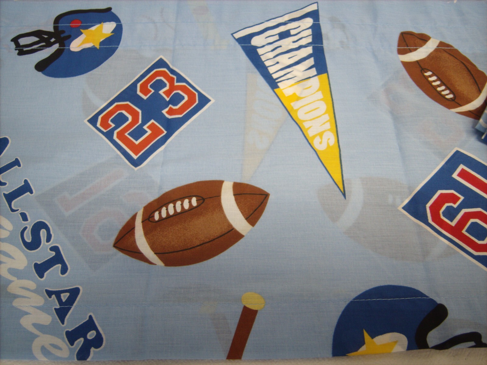 Whisper Soft Mills Lot of 3 Curtain Valance 80″ x 17″ All Sports Cotton Blend