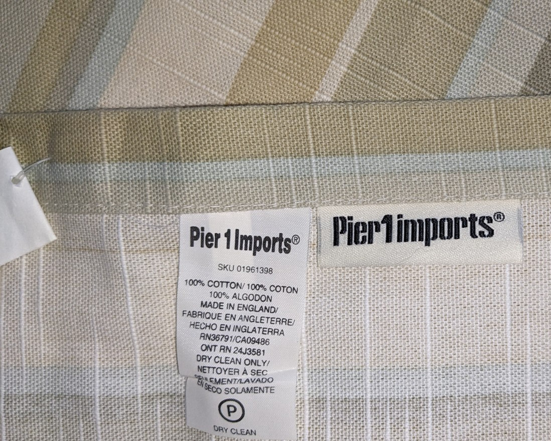 Pier 1 Six (6) Panel Curtains Desert Stripe 52” X 82” Green Multicolor *READ