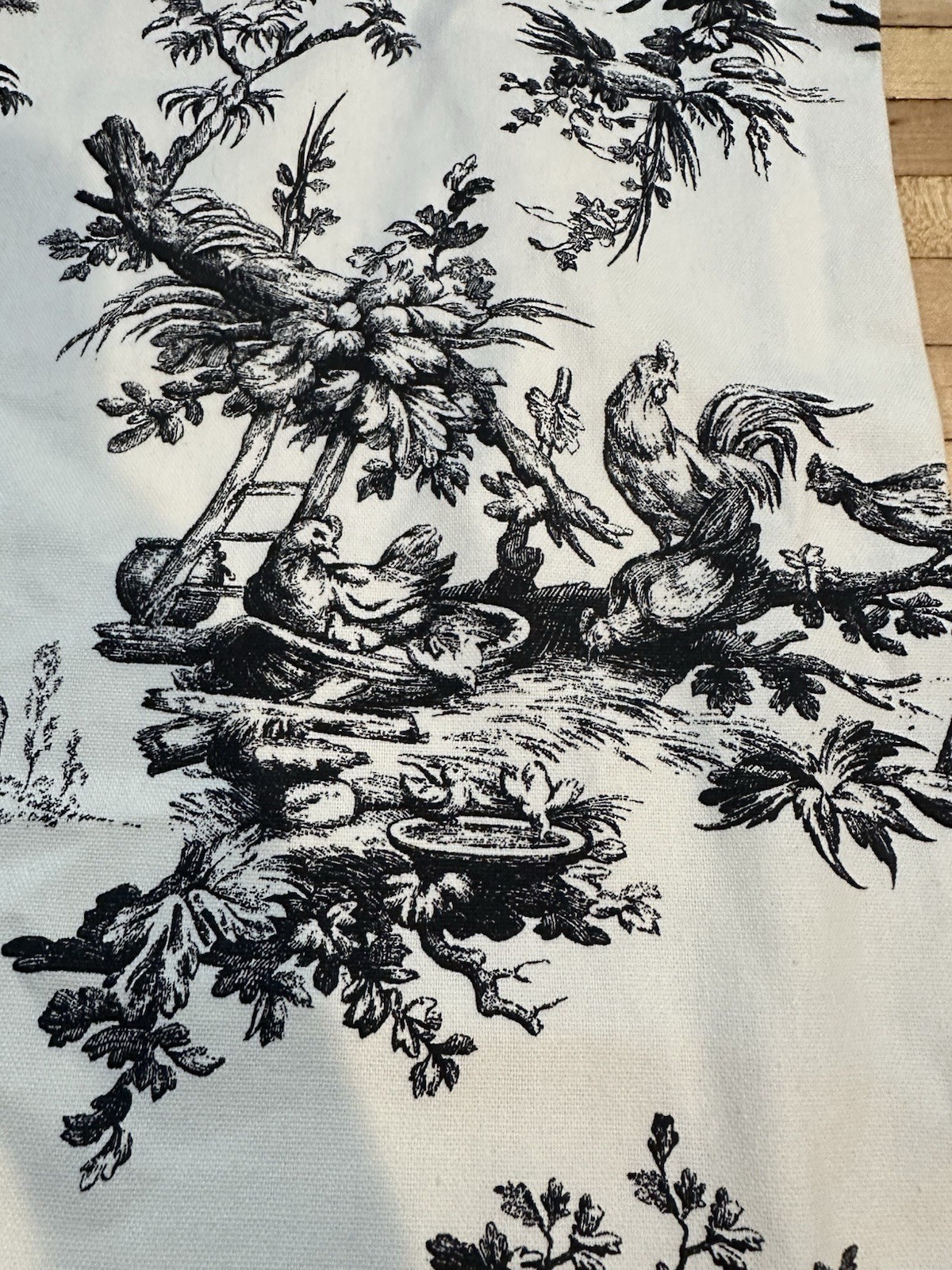 Pair Custom French Country Toile De Jouy Valance Roman Curtains 51” W X 42 L