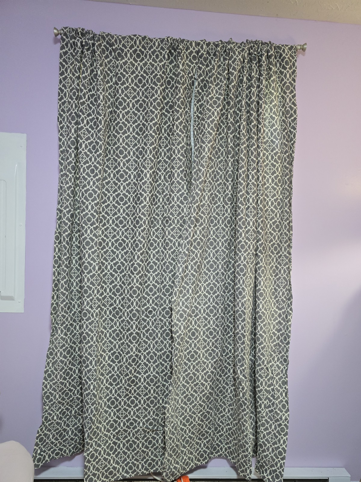 Waverly Onyx 84 Inch Dark Grey Curtain 2 Pannels