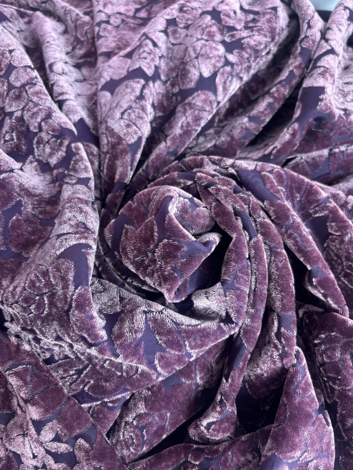(3) 90’s Burnout Velvet Draping Swags Plum Window Scarf Floral Moody Witchy Boho
