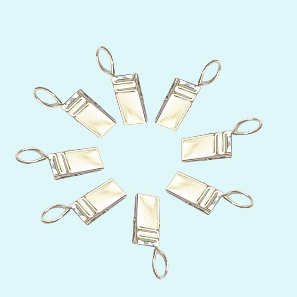 88Pcs Reusable Silver Curtain Loop Rings with Clip Iron Hooks for Drapery Use