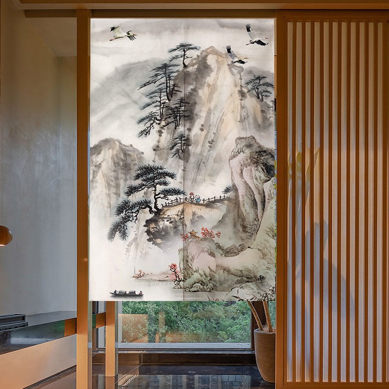 Chinese Style Door Curtain Doorway Tapestry Noren Kitchen Room Divider