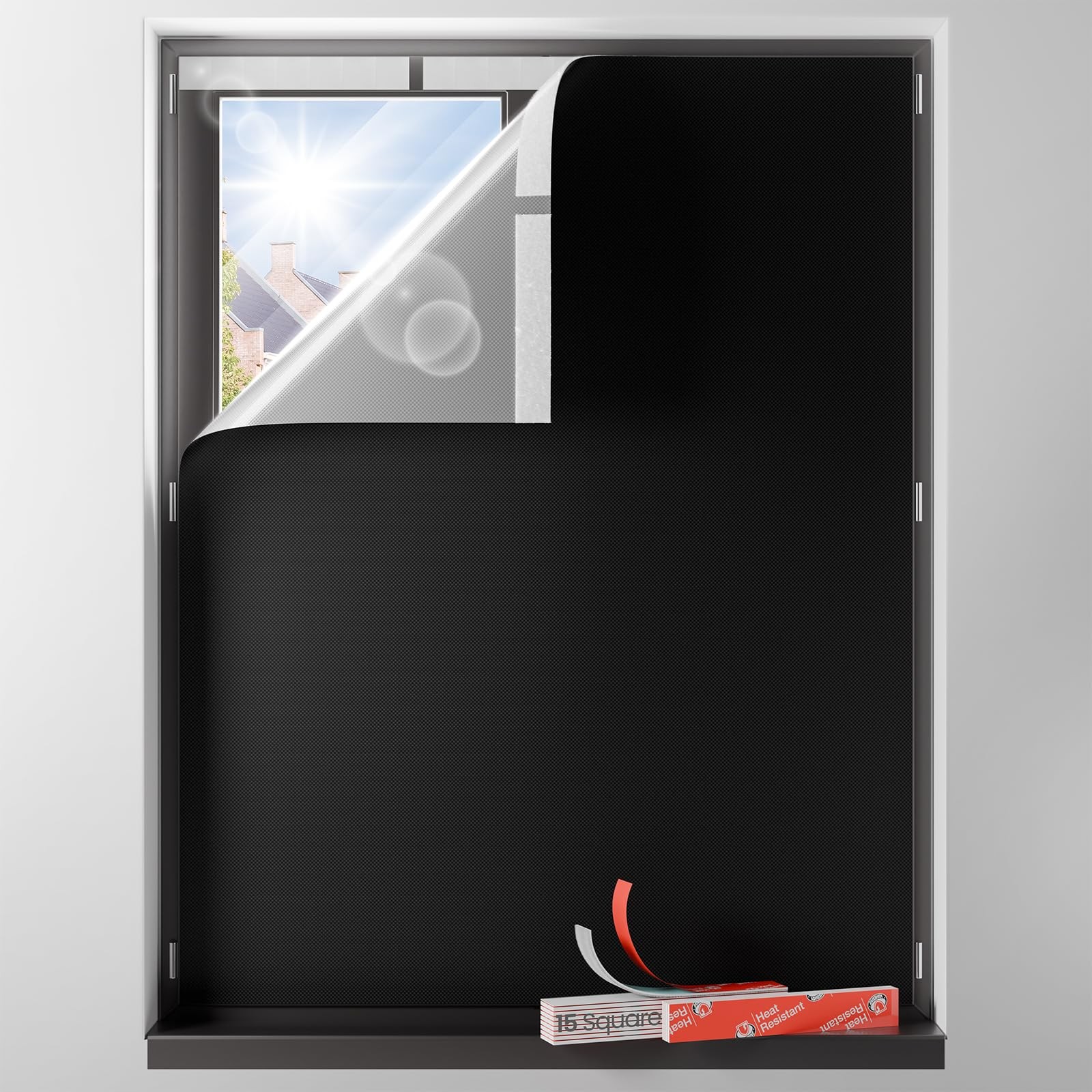 Blackout Curtains for Bedroom Portable 57″x84″,No Drill Blackout Shades with …