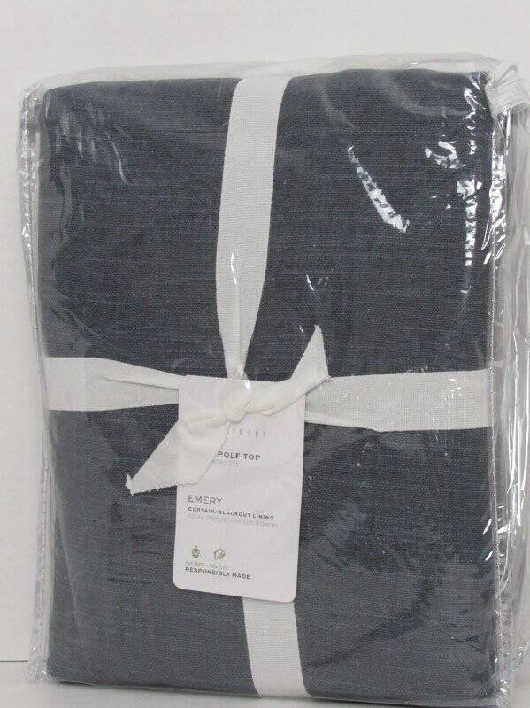 Pottery Barn Emery Linen Curtains Cotton lined, 48″ x 84″ Mineral Blue NWT