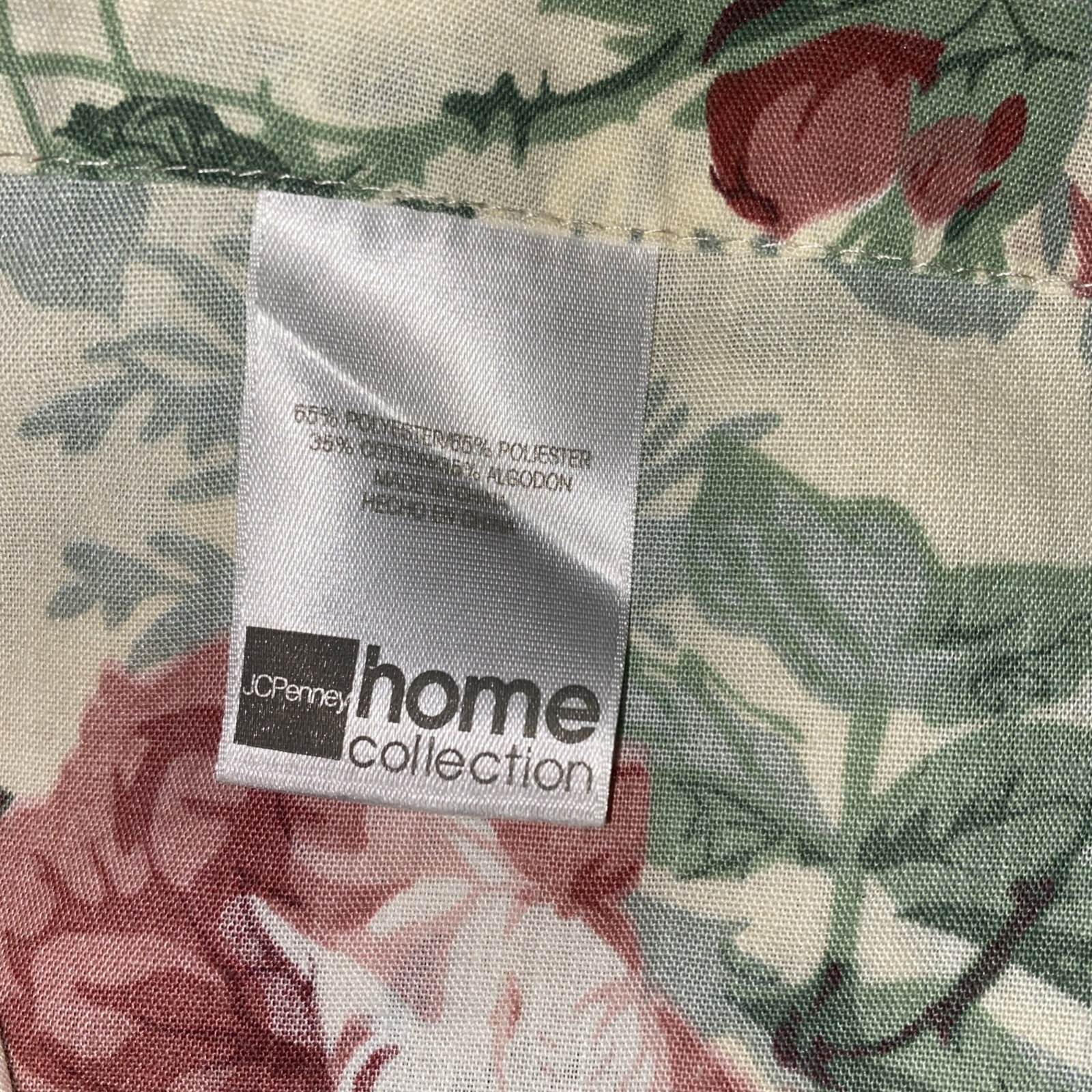 JC PENNEY HOME COLLECTION CURTAIN 2 PANELS PINK CABBAGE ROSE FLORAL COTTAGE 82″