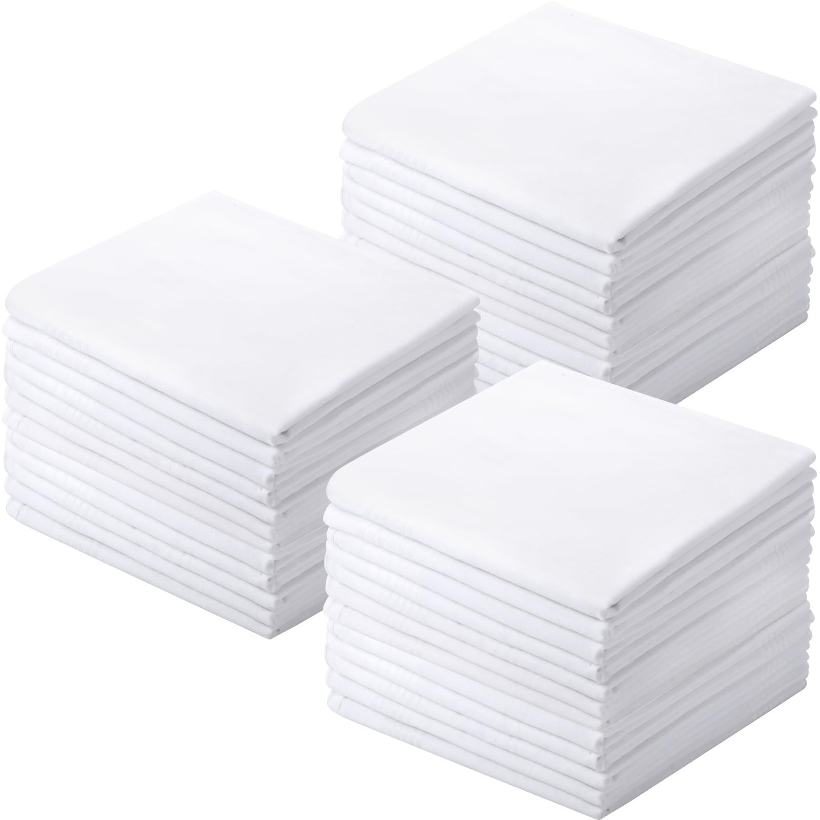Shimeyao 60 Pcs Men’s one size/ about 16 x 16 inches/ 40 x 40 cm, White