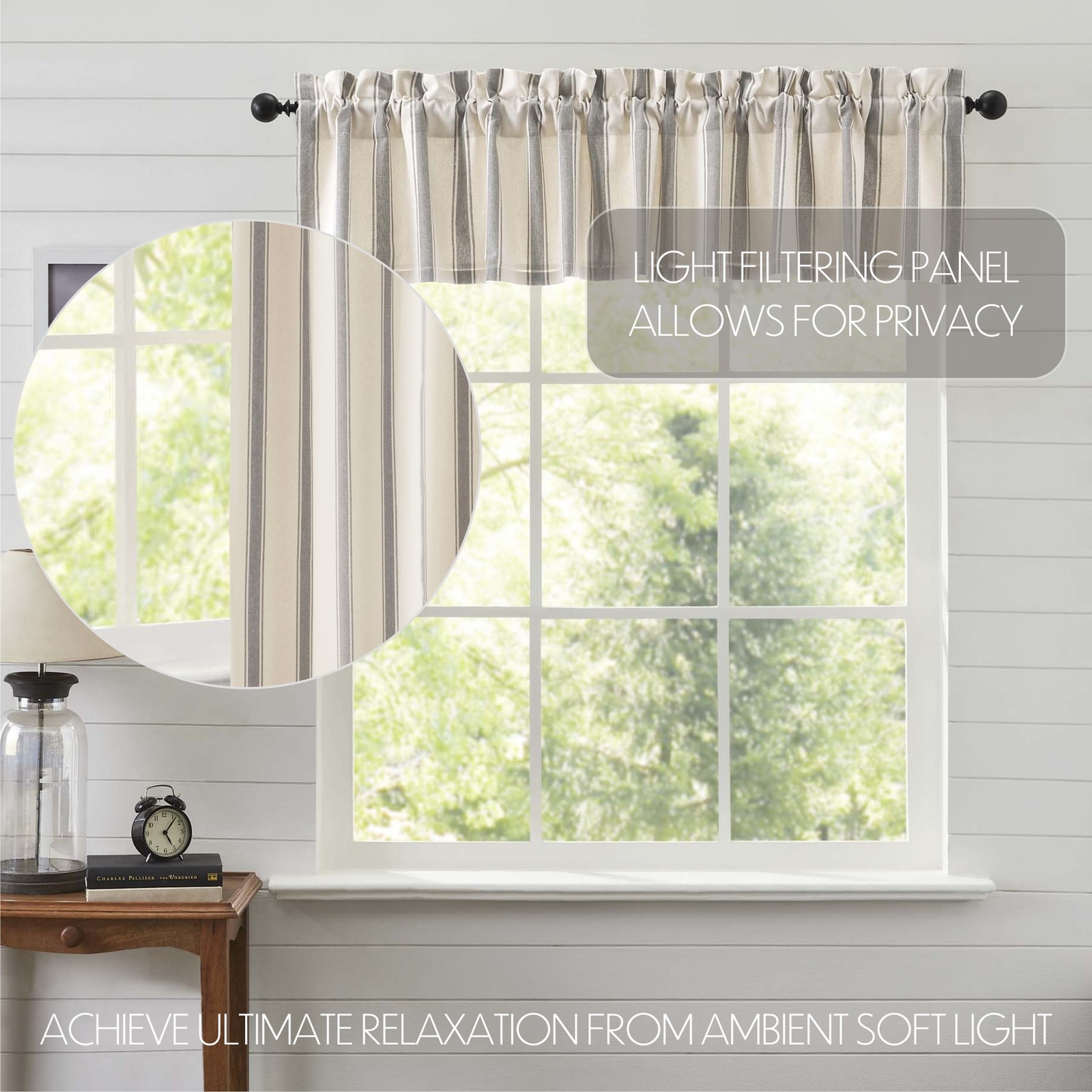 Farmhouse 16″x72″ Valance Creme Rod Pocket Kitchen Window Curtains VHC Brands