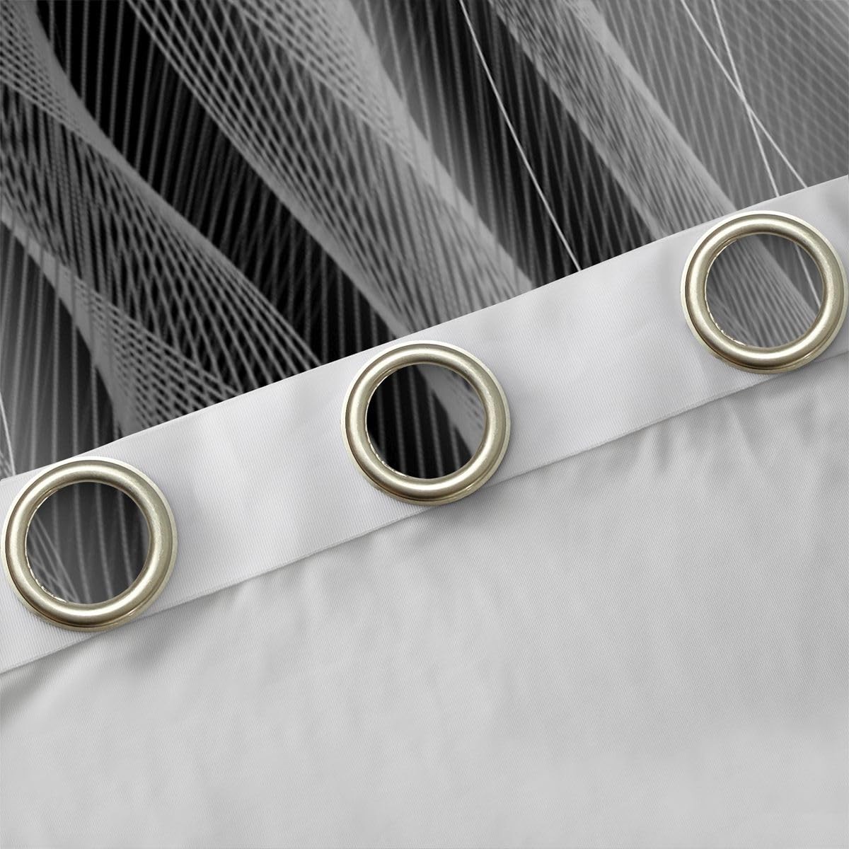 Jejeloiu 2 Panels 38 X 54 Inch Grey And Black Darkening Drapes Strip Lines