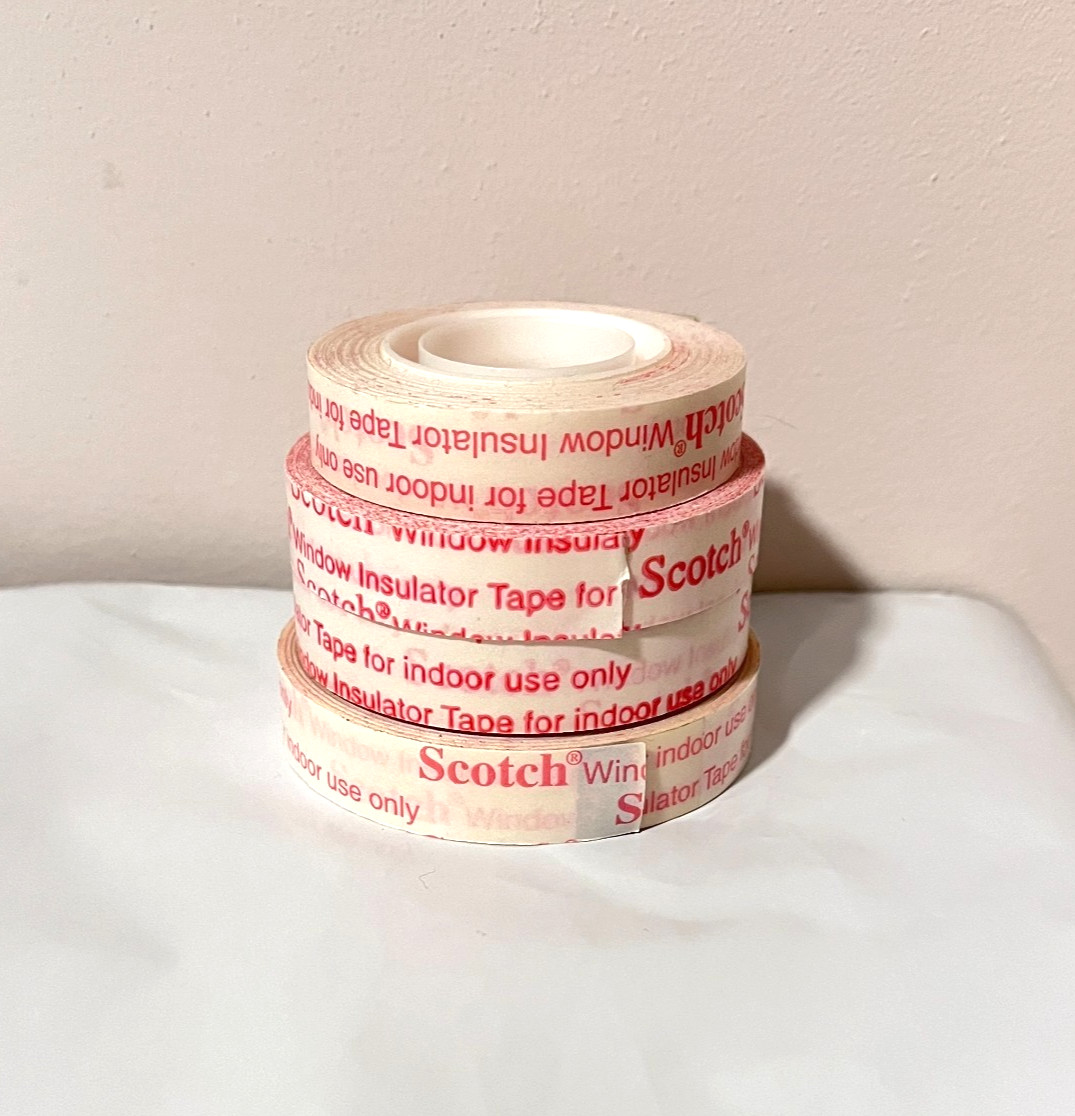 3M Scotch WINDOW INSULATOR MOUNTING TAPE Weatherstrip Film Indoor New