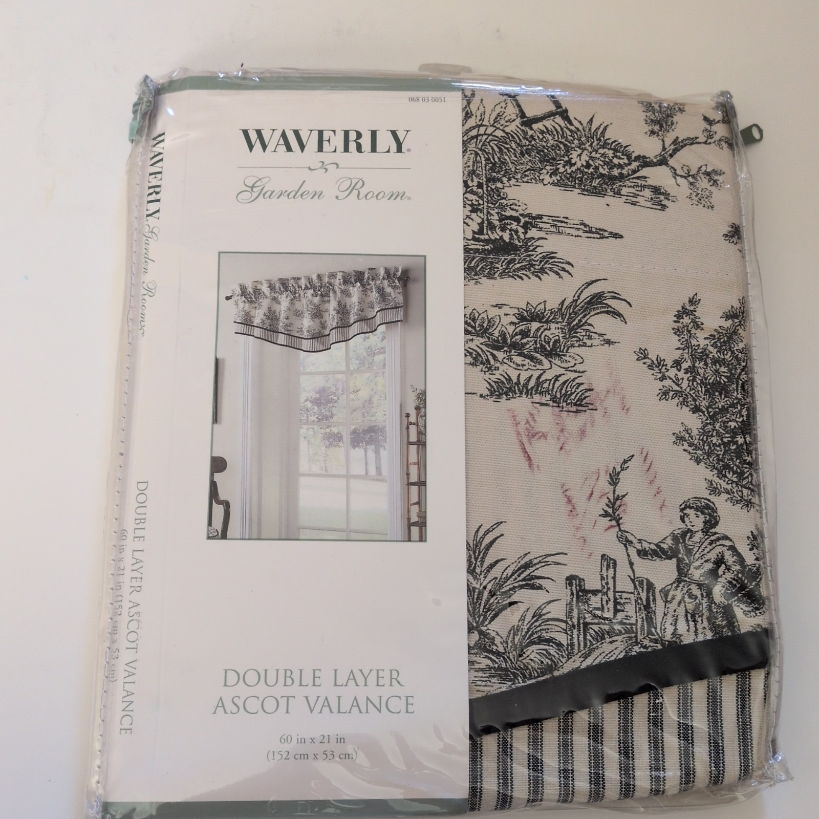 Waverly Garden Room Double Layer Ascot Valance Wellington Country Toile 60″x 21″