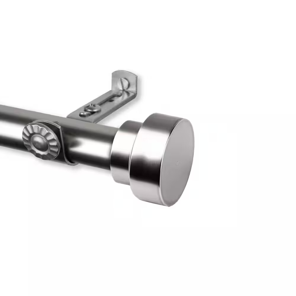 Topper 66 In. – 120 In. Single Curtain Rod in Satin Nickel