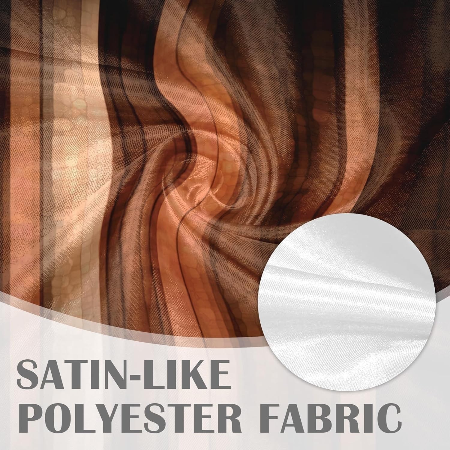 2 Pack Valances Window Treatments, Orange Copper Vintage Stripe Blackout