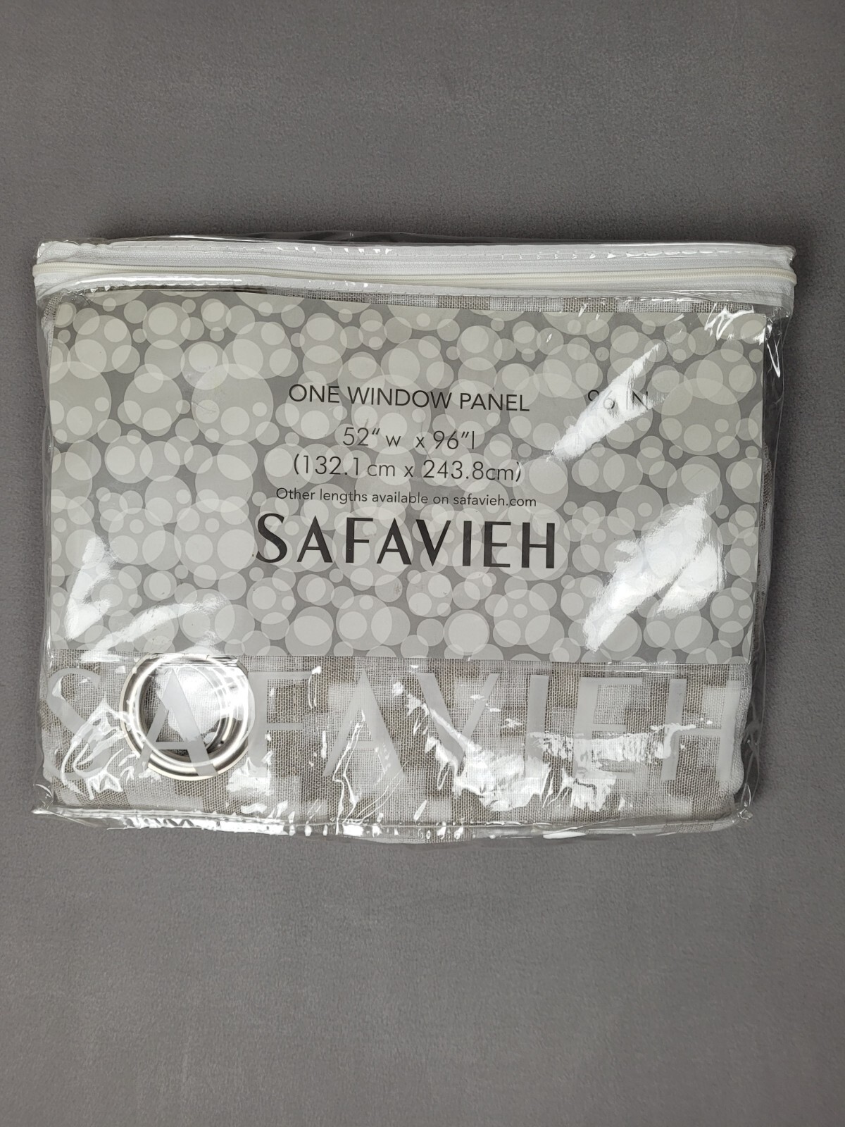 Safavieh One Window Panel 52″ W x 96″ L – White/Taupe