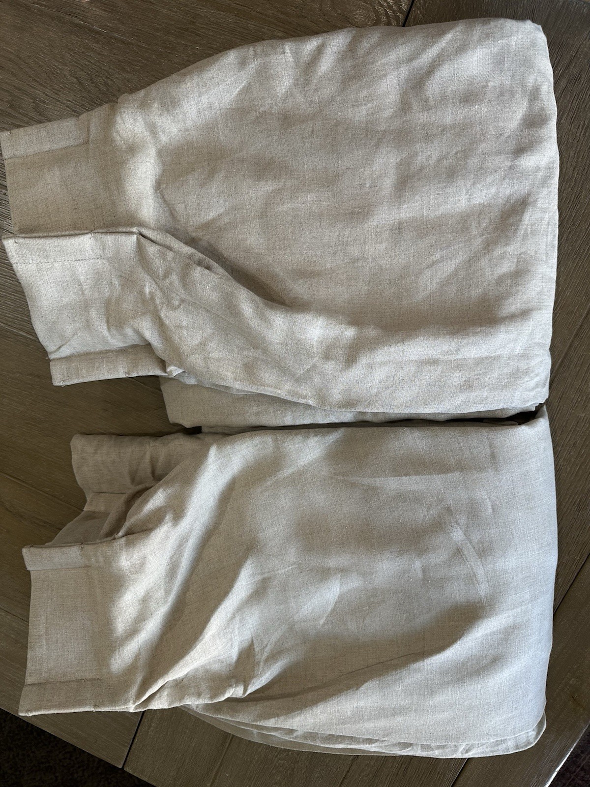 Pottery Barn 2 Belgian Flax PINCH PLEAT Drapes 50×124 dark flax